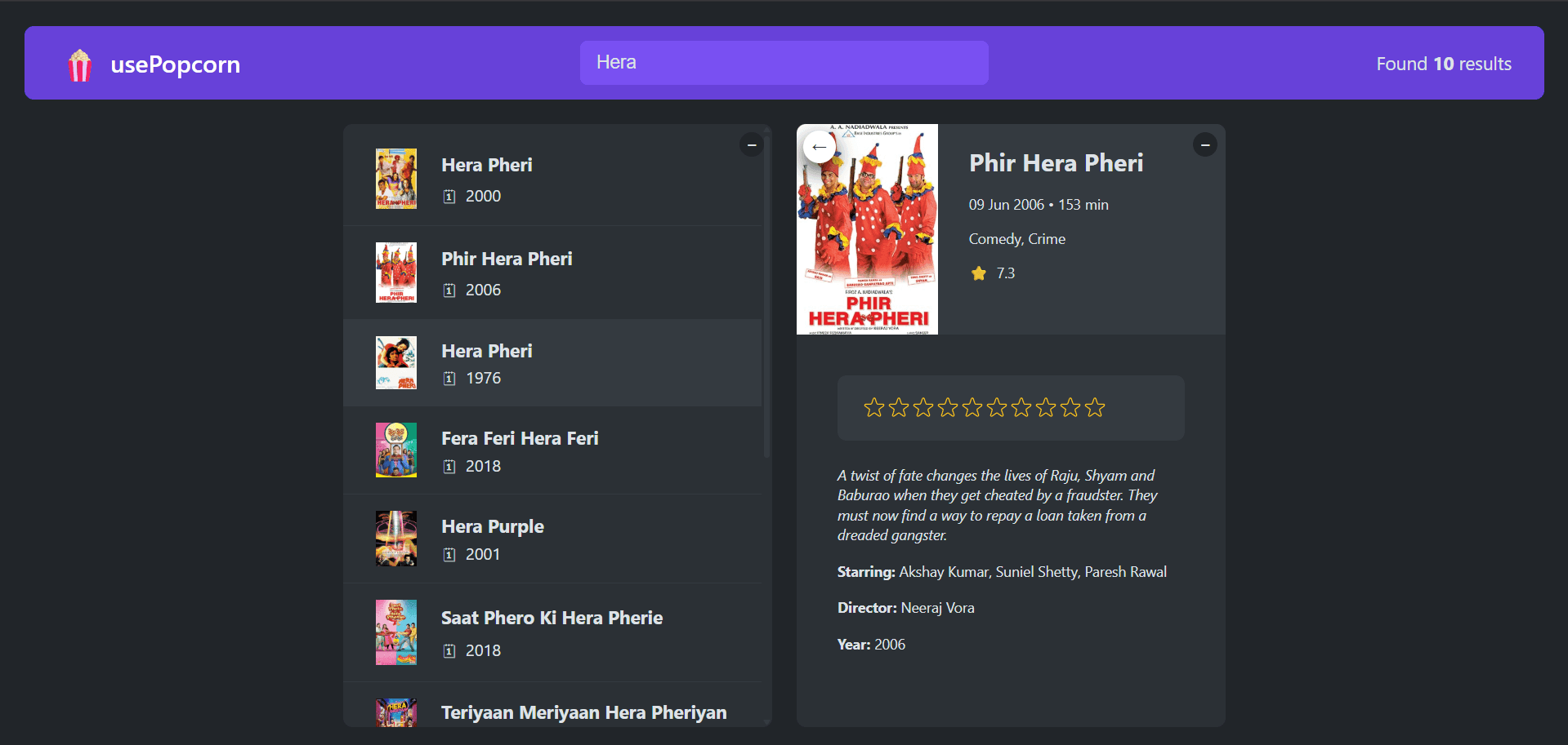 Movie Explorer application.